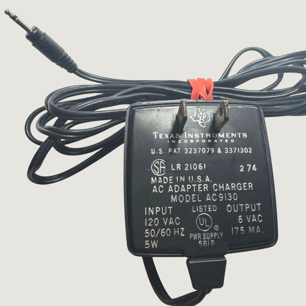 Vintage Texas Instruments AC9130 AC Adapter Charger 6VAC 175mA USA TI